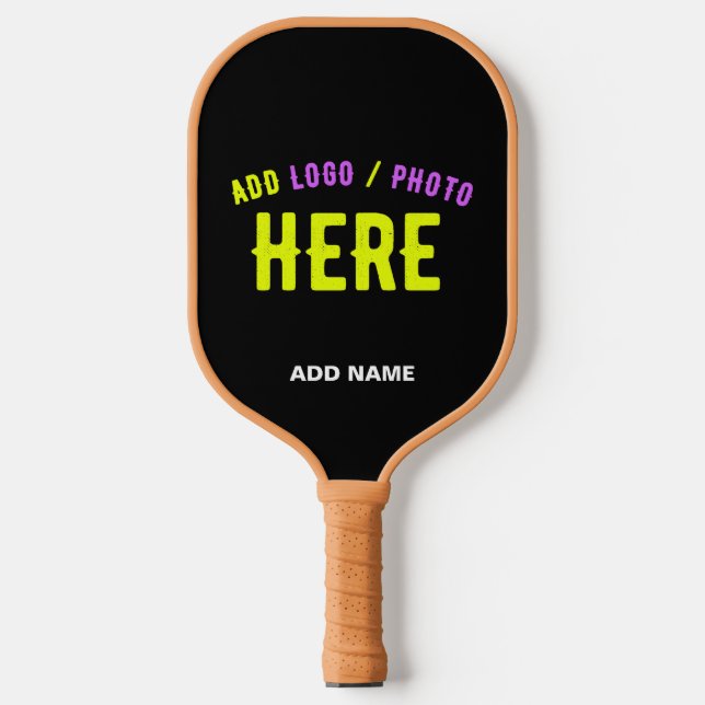 STYLISH MODERN CUSTOMIZABLE BLACK VERIFIED BRANDED PICKLEBALL PADDLE (Front)