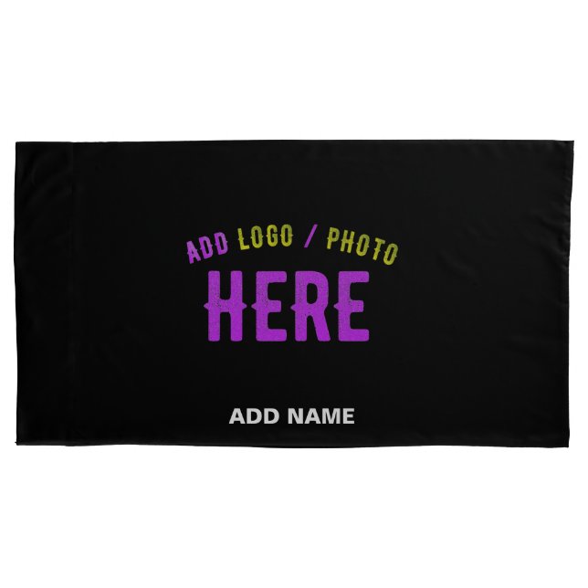STYLISH MODERN CUSTOMIZABLE BLACK VERIFIED BRANDED PILLOW CASE (Front)