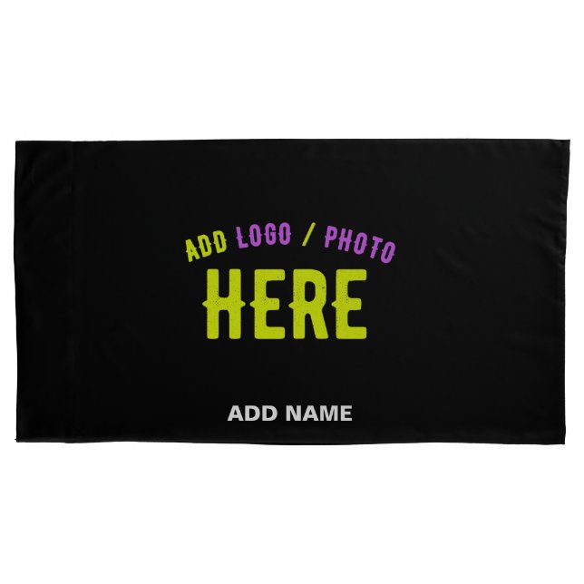 STYLISH MODERN CUSTOMIZABLE BLACK VERIFIED BRANDED PILLOW CASE (Front)