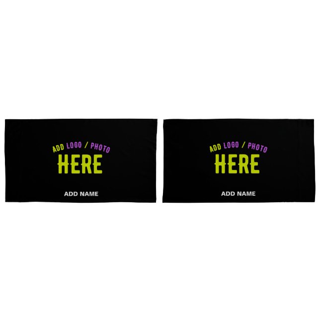 STYLISH MODERN CUSTOMIZABLE BLACK VERIFIED BRANDED PILLOW CASE (Front-Set)