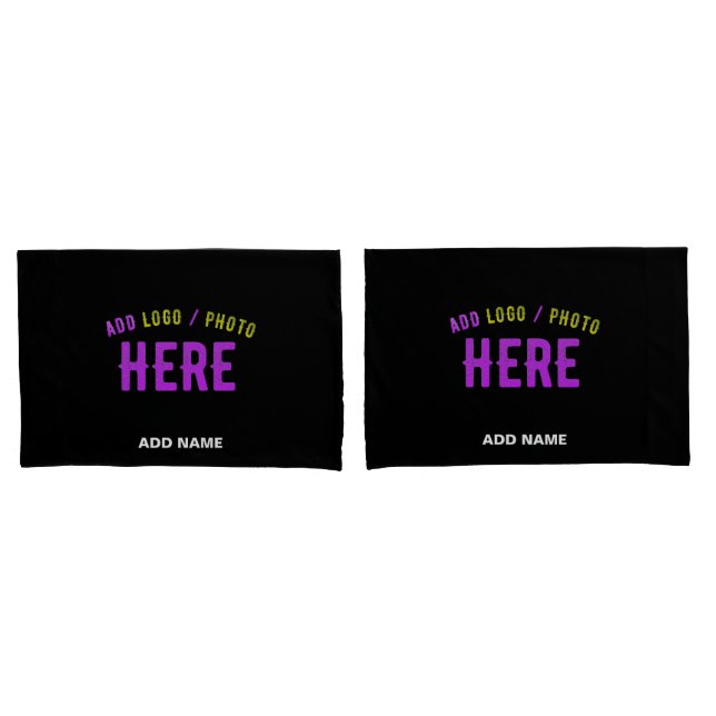 STYLISH MODERN CUSTOMIZABLE BLACK VERIFIED BRANDED PILLOW CASE (Front-Set)