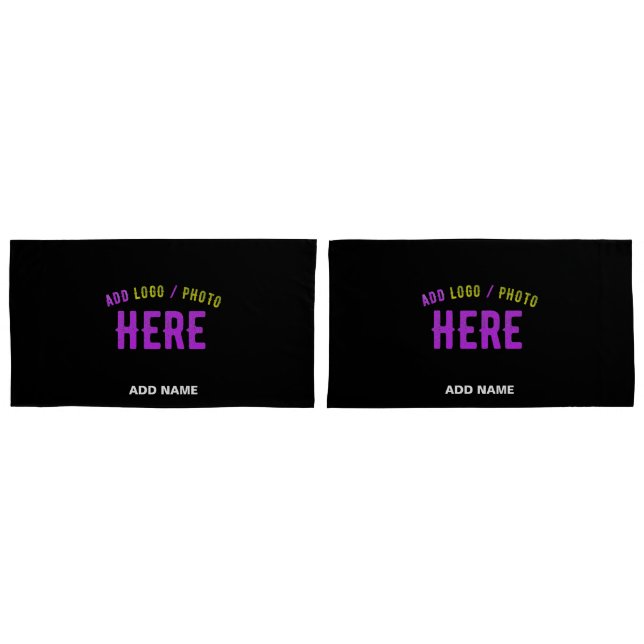 STYLISH MODERN CUSTOMIZABLE BLACK VERIFIED BRANDED PILLOW CASE (Front-Set)