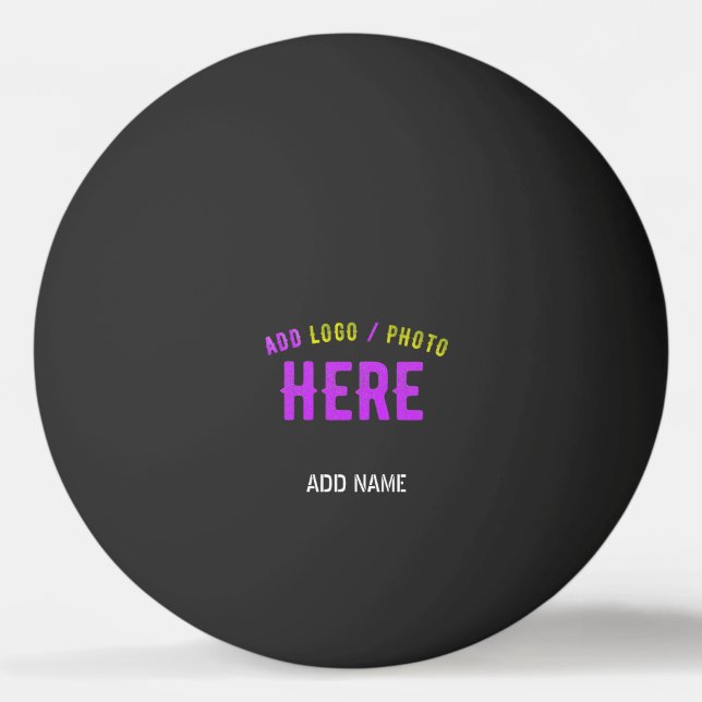 STYLISH MODERN CUSTOMIZABLE BLACK VERIFIED BRANDED PING PONG BALL (Front)