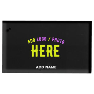 STYLISH MODERN CUSTOMIZABLE BLACK VERIFIED BRANDED PLACE CARD HOLDER
