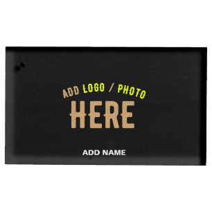 STYLISH MODERN CUSTOMIZABLE BLACK VERIFIED BRANDED PLACE CARD HOLDER