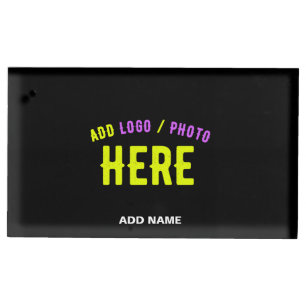 STYLISH MODERN CUSTOMIZABLE BLACK VERIFIED BRANDED PLACE CARD HOLDER