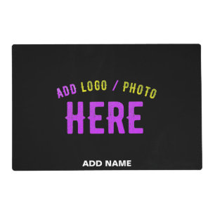 STYLISH MODERN CUSTOMIZABLE BLACK VERIFIED BRANDED PLACEMAT