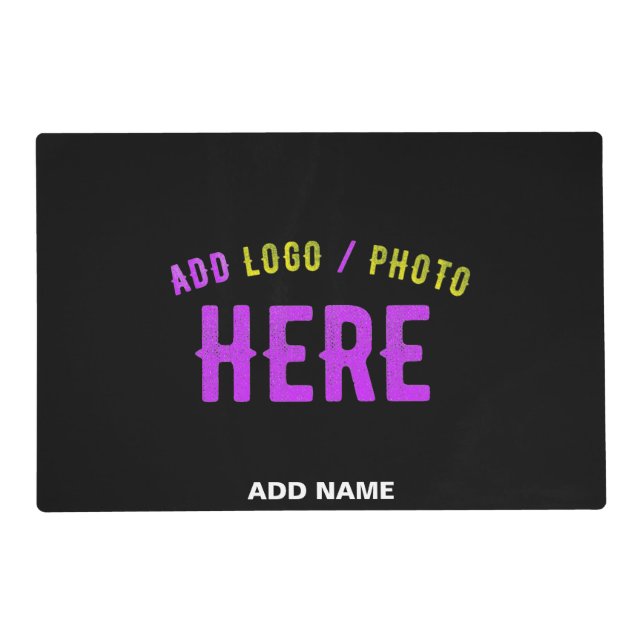 STYLISH MODERN CUSTOMIZABLE BLACK VERIFIED BRANDED PLACEMAT (Front)