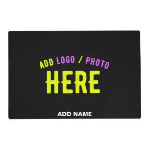 STYLISH MODERN CUSTOMIZABLE BLACK VERIFIED BRANDED PLACEMAT
