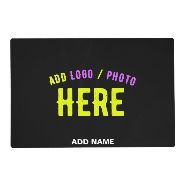 STYLISH MODERN CUSTOMIZABLE BLACK VERIFIED BRANDED PLACEMAT (Front)