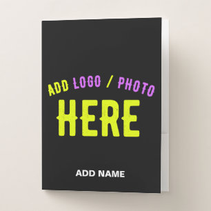 STYLISH MODERN CUSTOMIZABLE BLACK VERIFIED BRANDED POCKET FOLDER