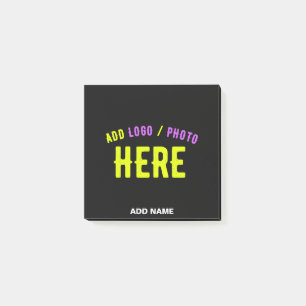 STYLISH MODERN CUSTOMIZABLE BLACK VERIFIED BRANDED POST-IT NOTES
