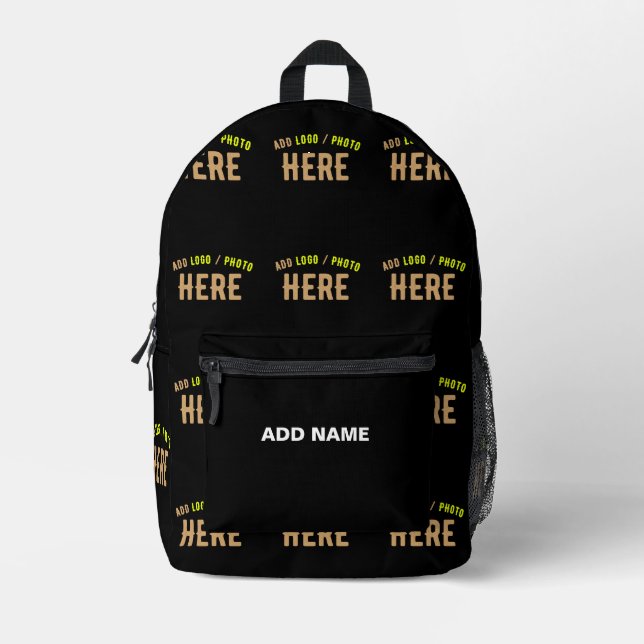 STYLISH MODERN CUSTOMIZABLE BLACK VERIFIED BRANDED PRINTED BACKPACK (Front)