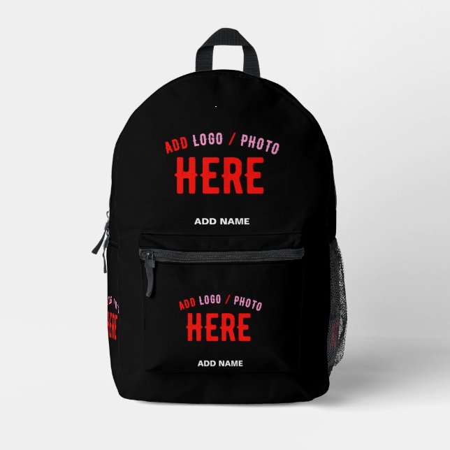 STYLISH MODERN CUSTOMIZABLE BLACK VERIFIED BRANDED PRINTED BACKPACK (Front)