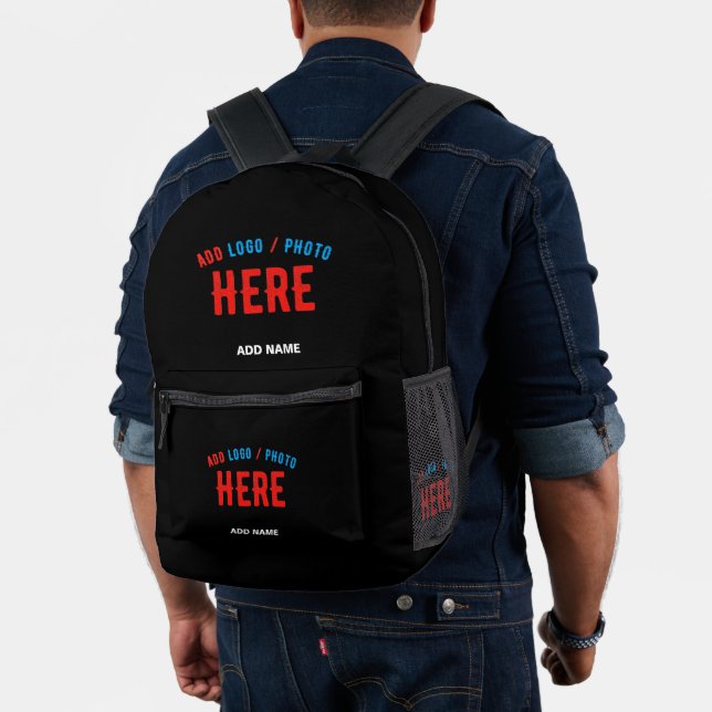 STYLISH MODERN CUSTOMIZABLE BLACK VERIFIED BRANDED PRINTED BACKPACK (Insitu (Model))