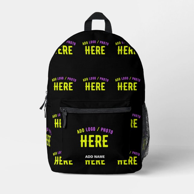 STYLISH MODERN CUSTOMIZABLE BLACK VERIFIED BRANDED PRINTED BACKPACK (Front)