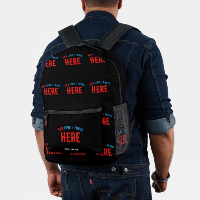 STYLISH MODERN CUSTOMIZABLE BLACK VERIFIED BRANDED PRINTED BACKPACK (Insitu (Model))
