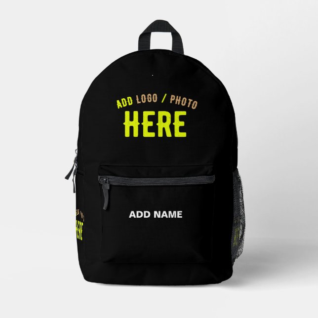 STYLISH MODERN CUSTOMIZABLE BLACK VERIFIED BRANDED PRINTED BACKPACK (Front)