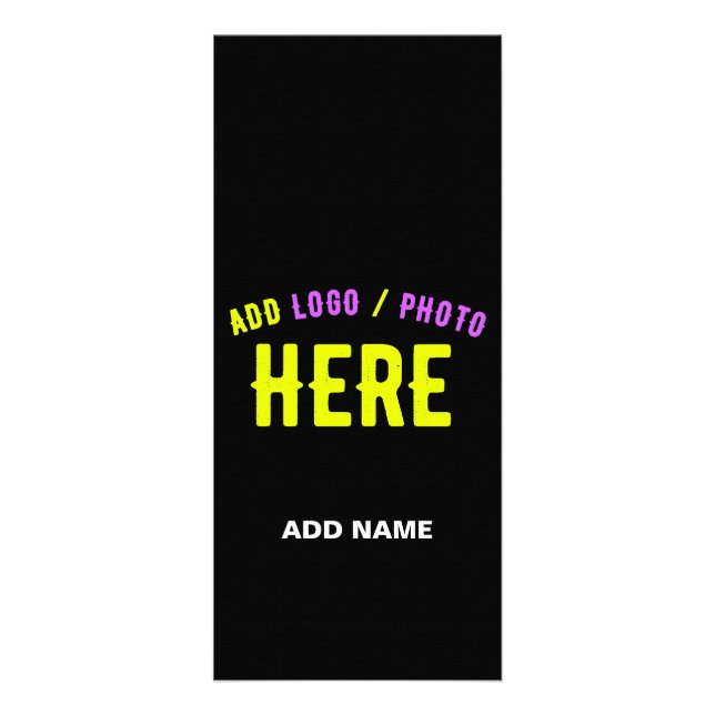 STYLISH MODERN CUSTOMIZABLE BLACK VERIFIED BRANDED RACK CARD (Front)