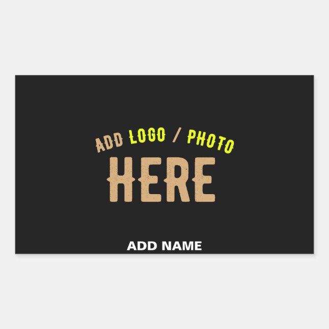 STYLISH MODERN CUSTOMIZABLE BLACK VERIFIED BRANDED RECTANGULAR STICKER (Front)