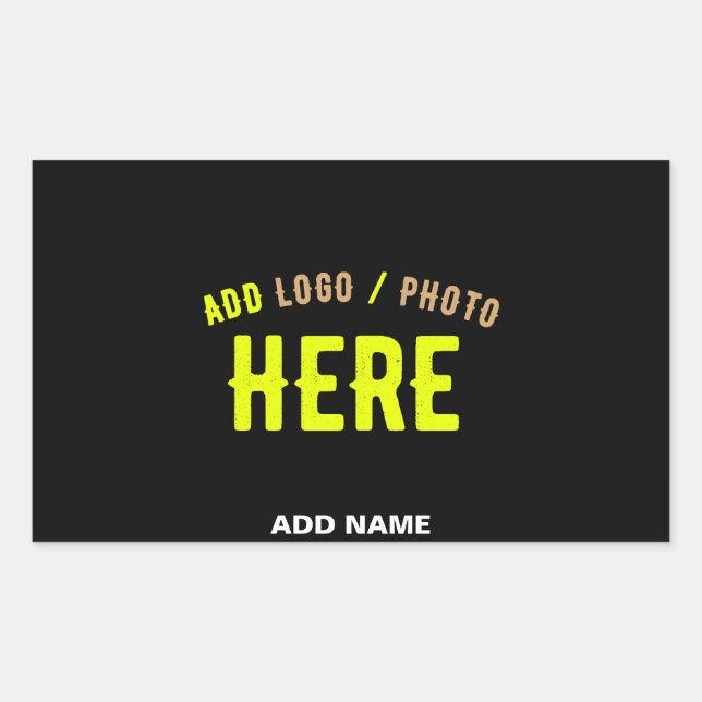 STYLISH MODERN CUSTOMIZABLE BLACK VERIFIED BRANDED RECTANGULAR STICKER (Front)