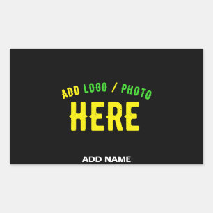 STYLISH MODERN CUSTOMIZABLE BLACK VERIFIED BRANDED RECTANGULAR STICKER