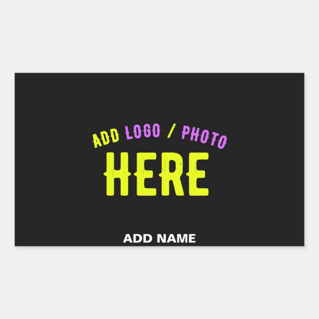 STYLISH MODERN CUSTOMIZABLE BLACK VERIFIED BRANDED RECTANGULAR STICKER (Front)