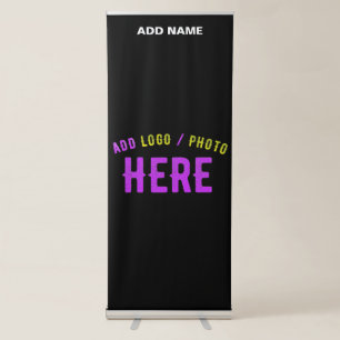 STYLISH MODERN CUSTOMIZABLE BLACK VERIFIED BRANDED RETRACTABLE BANNER