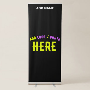 STYLISH MODERN CUSTOMIZABLE BLACK VERIFIED BRANDED RETRACTABLE BANNER