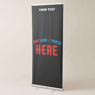 STYLISH MODERN CUSTOMIZABLE BLACK VERIFIED BRANDED RETRACTABLE BANNER