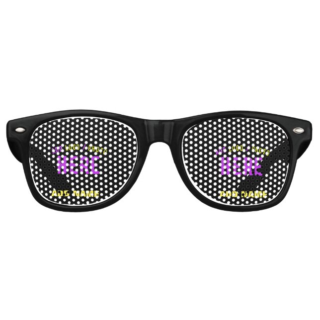 STYLISH MODERN CUSTOMIZABLE BLACK VERIFIED BRANDED RETRO SUNGLASSES (Front)