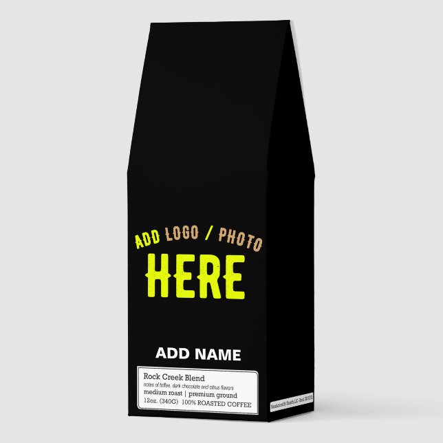 STYLISH MODERN CUSTOMIZABLE BLACK VERIFIED BRANDED ROASTED COFFEE (Front)