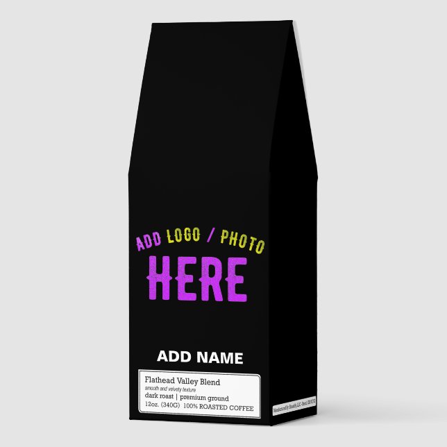 STYLISH MODERN CUSTOMIZABLE BLACK VERIFIED BRANDED ROASTED COFFEE (Front)