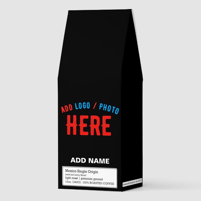 STYLISH MODERN CUSTOMIZABLE BLACK VERIFIED BRANDED ROASTED COFFEE (Front)