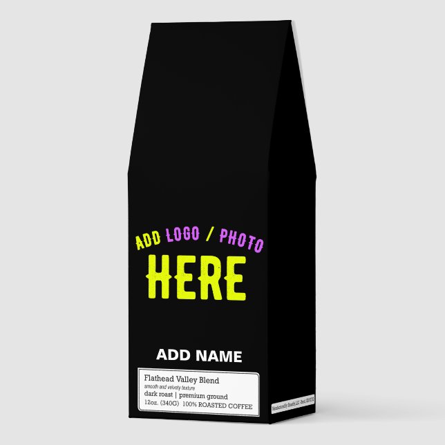 STYLISH MODERN CUSTOMIZABLE BLACK VERIFIED BRANDED ROASTED COFFEE (Front)