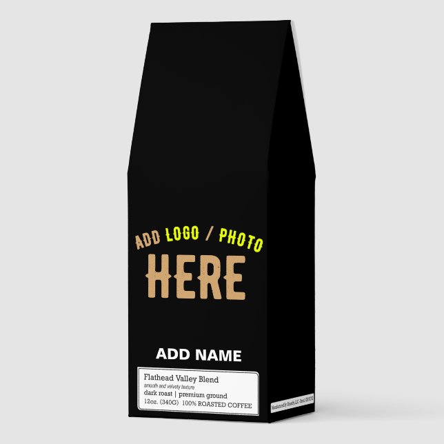 STYLISH MODERN CUSTOMIZABLE BLACK VERIFIED BRANDED ROASTED COFFEE (Front)