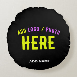 STYLISH MODERN CUSTOMIZABLE BLACK VERIFIED BRANDED ROUND PILLOW