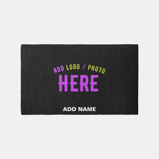 STYLISH MODERN CUSTOMIZABLE BLACK VERIFIED BRANDED RUG (Front)
