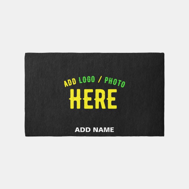 STYLISH MODERN CUSTOMIZABLE BLACK VERIFIED BRANDED RUG (Front)