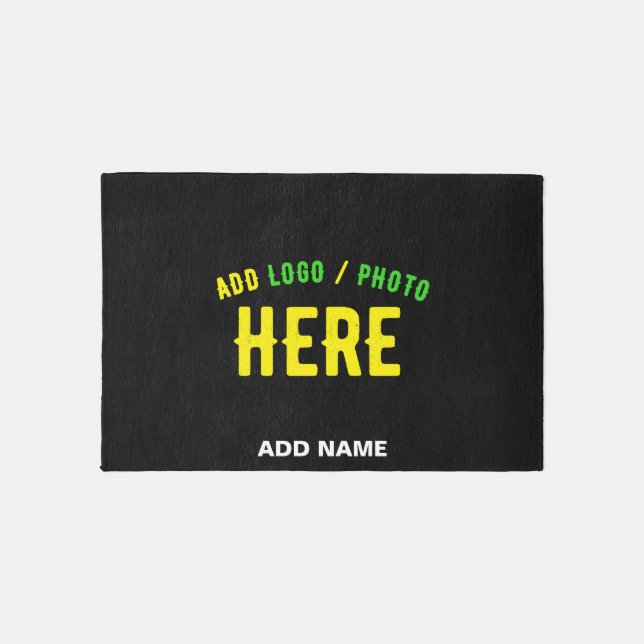 STYLISH MODERN CUSTOMIZABLE BLACK VERIFIED BRANDED RUG (Front)