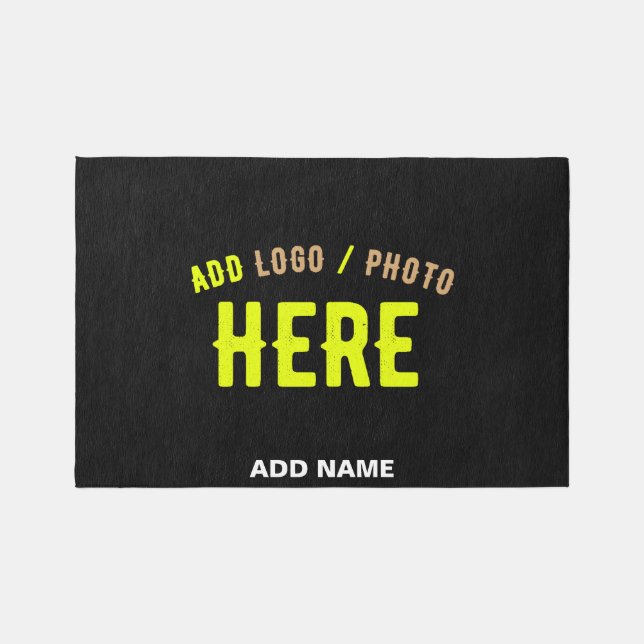 STYLISH MODERN CUSTOMIZABLE BLACK VERIFIED BRANDED RUG (Front)