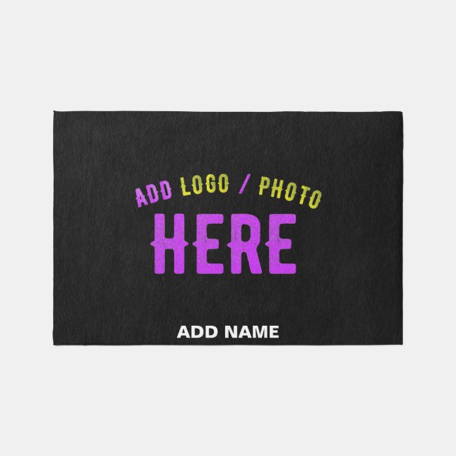 STYLISH MODERN CUSTOMIZABLE BLACK VERIFIED BRANDED RUG (Front)