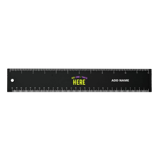 STYLISH MODERN CUSTOMIZABLE BLACK VERIFIED BRANDED RULER (Front)