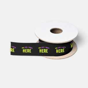 STYLISH MODERN CUSTOMIZABLE BLACK VERIFIED BRANDED SATIN RIBBON