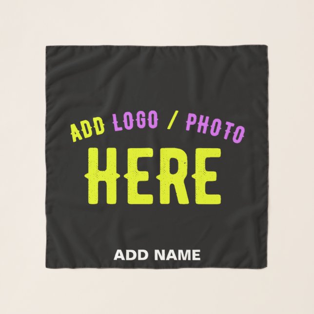 STYLISH MODERN CUSTOMIZABLE BLACK VERIFIED BRANDED SCARF (Front)
