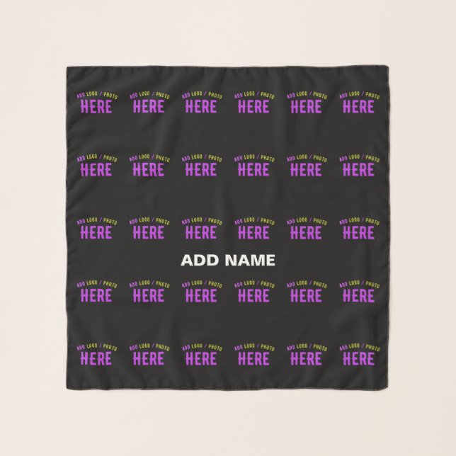 STYLISH MODERN CUSTOMIZABLE BLACK VERIFIED BRANDED SCARF (Front)