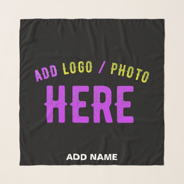 STYLISH MODERN CUSTOMIZABLE BLACK VERIFIED BRANDED SCARF (Front)