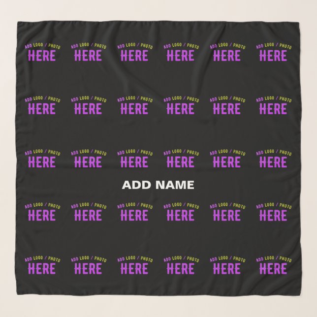 STYLISH MODERN CUSTOMIZABLE BLACK VERIFIED BRANDED SCARF (Front)