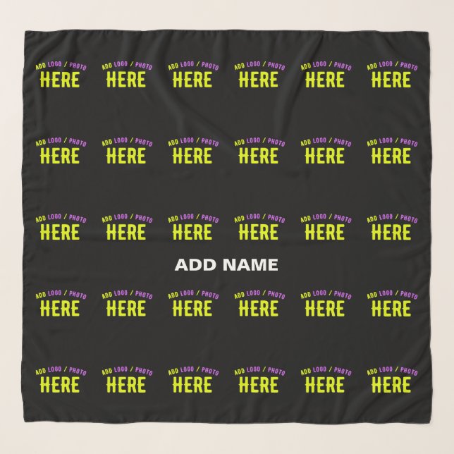 STYLISH MODERN CUSTOMIZABLE BLACK VERIFIED BRANDED SCARF (Front)