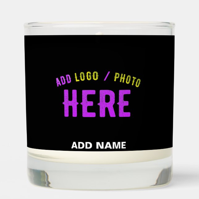 STYLISH MODERN CUSTOMIZABLE BLACK VERIFIED BRANDED SCENTED CANDLE (Front)